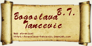 Bogoslava Tančević vizit kartica